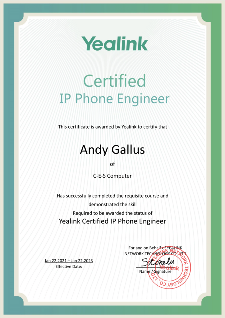 Yealink Certified IP Phone Engineer