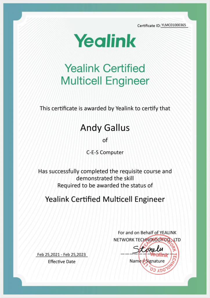 Yealink Certified Multicell Engineer