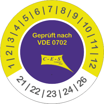 Prüfetikett VDE 0702